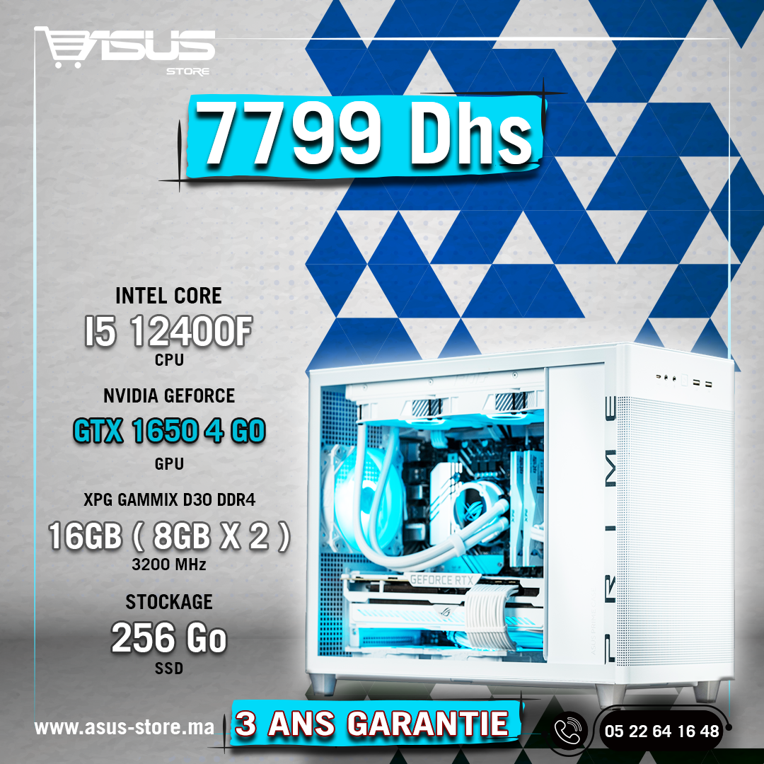 PC GAMER INTEL CORE i5 12400F-RTX 3050 – Asus Store Maroc - Setup Gamer &  Composant