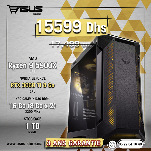 PC GAMER AMD RYZEN 9 5900X-RTX 3060Ti – Asus Store Maroc - Setup Gamer &  Composant