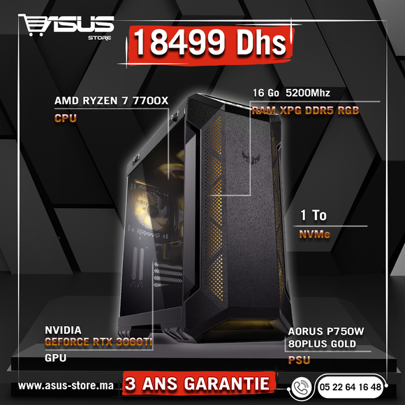 WORKSTATION GAMER AMD RYZEN 7 7700X - RTX 3060Ti – Asus Store