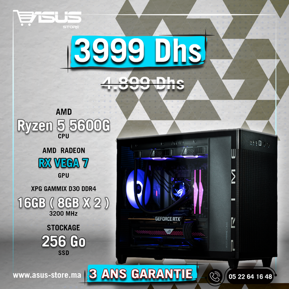 SETUP GAMER R5 3600-RX 580 + MONITEUR GAMER + PACK GAMER