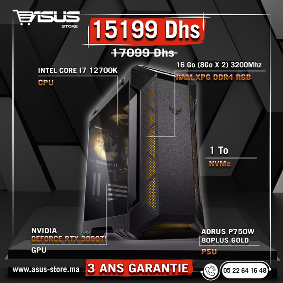 WORKSTATION GAMER INTEL CORE I7-12700K-RTX 3060Ti