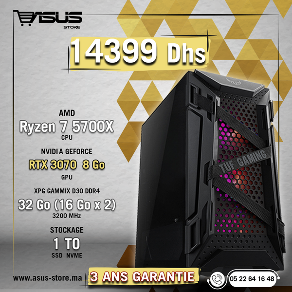 PC GAMER AMD RYZEN 7 5700X-RTX 3070 – Asus Store Maroc