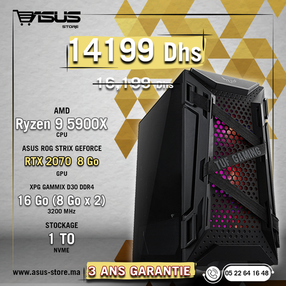 PC GAMER AMD RYZEN 9 5900X-RTX 2070 – Asus Store Maroc - Setup Gamer &  Composant