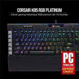 Corsair Clavier K95 RGB PLTN MX Speed Noir Ref: CH-9127014-FR