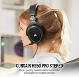 Corsair Casque HS50 PRO Stereo Vert Ref: CA-9011216-EU