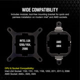 Corsair Refroidisseur Liquide CPU H60i RGB Ref: CW-9060049-WW Noir