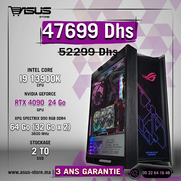 PC GAMER INTEL CORE I9-13900K-RTX 4090 – Asus Store Maroc - Setup Gamer &  Composant