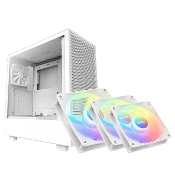 BUNDLE NZXT H5 Flow White + 3xNZXT F120 RGB Core (White)