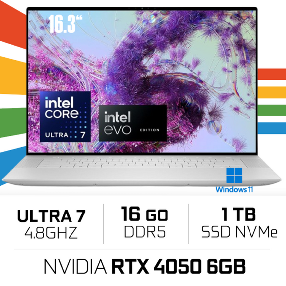 Dell XPS 16 9640 - Intel Core Ultra 7 155U/ 16Go DDR5 /1TB SSD/RTX 4050 5GB/16.3
