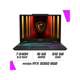MSI-CYBORG 15 B2RWEKG-419XMA | 15.6(144Hz) | Intel Core 7 240H | 8GB*2 DDR5 | 512GB SSD Gen 4 | RTX 5050 | FDOS