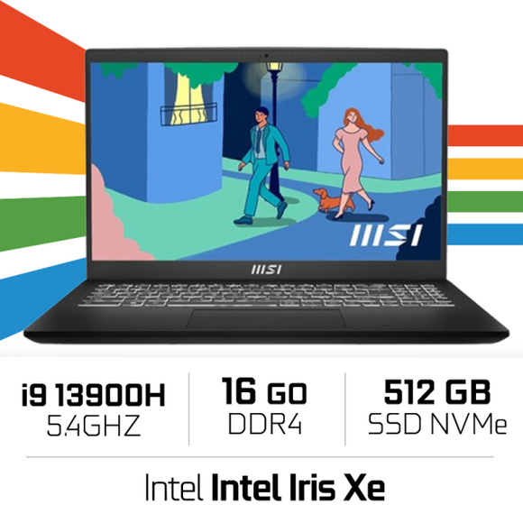 MSI Modern 15 H B13M-237MA Intel i9-13900H/16Go DDR4/512GB SSD/15.6