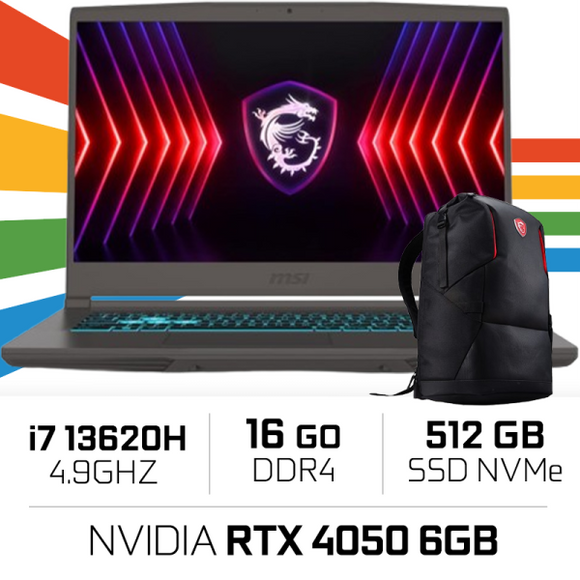 MSI THIN 15 B13VE-2659MA Intel i7-13620H/16GB DDR4/512GB SSD/RTX 4050 6GB/15.6″ 144Hz/Win11