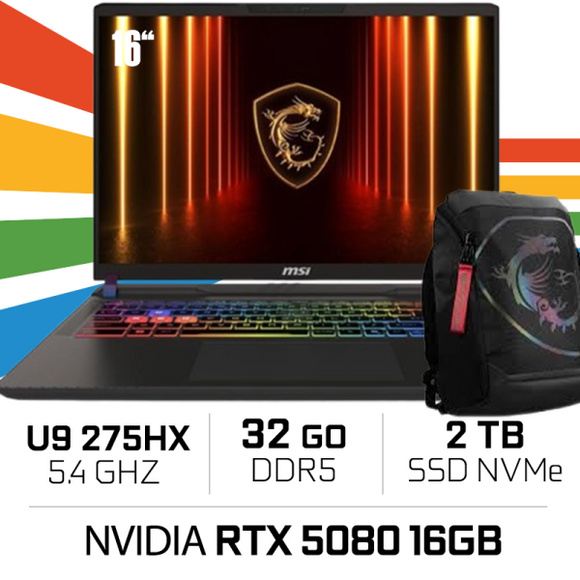 MSI VECTOR 16 HX AI A2XWIG-417MA Ultra 9-275HX/32GB DDR5/2TB SSD/RTX5080/16
