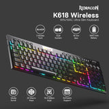 Redragon K618 PRO Wireless Low Profile Red Switches