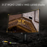 ASUS TUF Gaming VG32VQR - Moniteur Gaming Curved 31,5 (WQHD 2560x1440, 165 Hz, ELMBr, Adaptive-Sync, Freesync, 1 ms (MPRT)